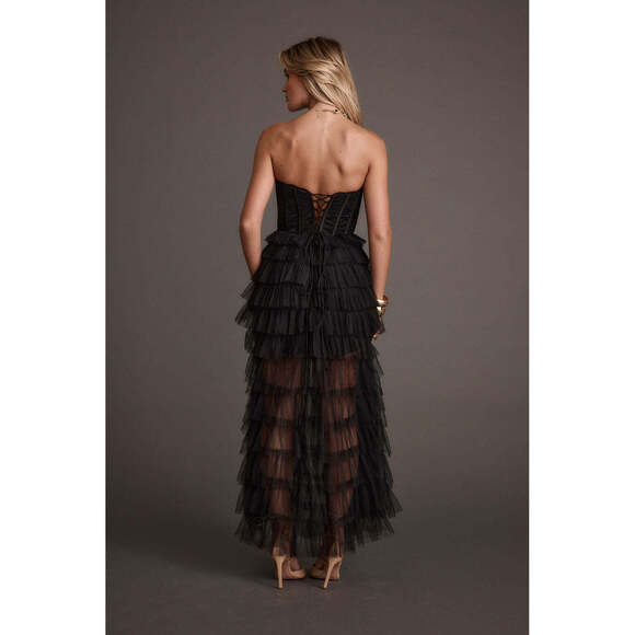12th Tribe Esme Black Tulle Strapless Maxi Dress Size XSXS - Picture 2 of 3